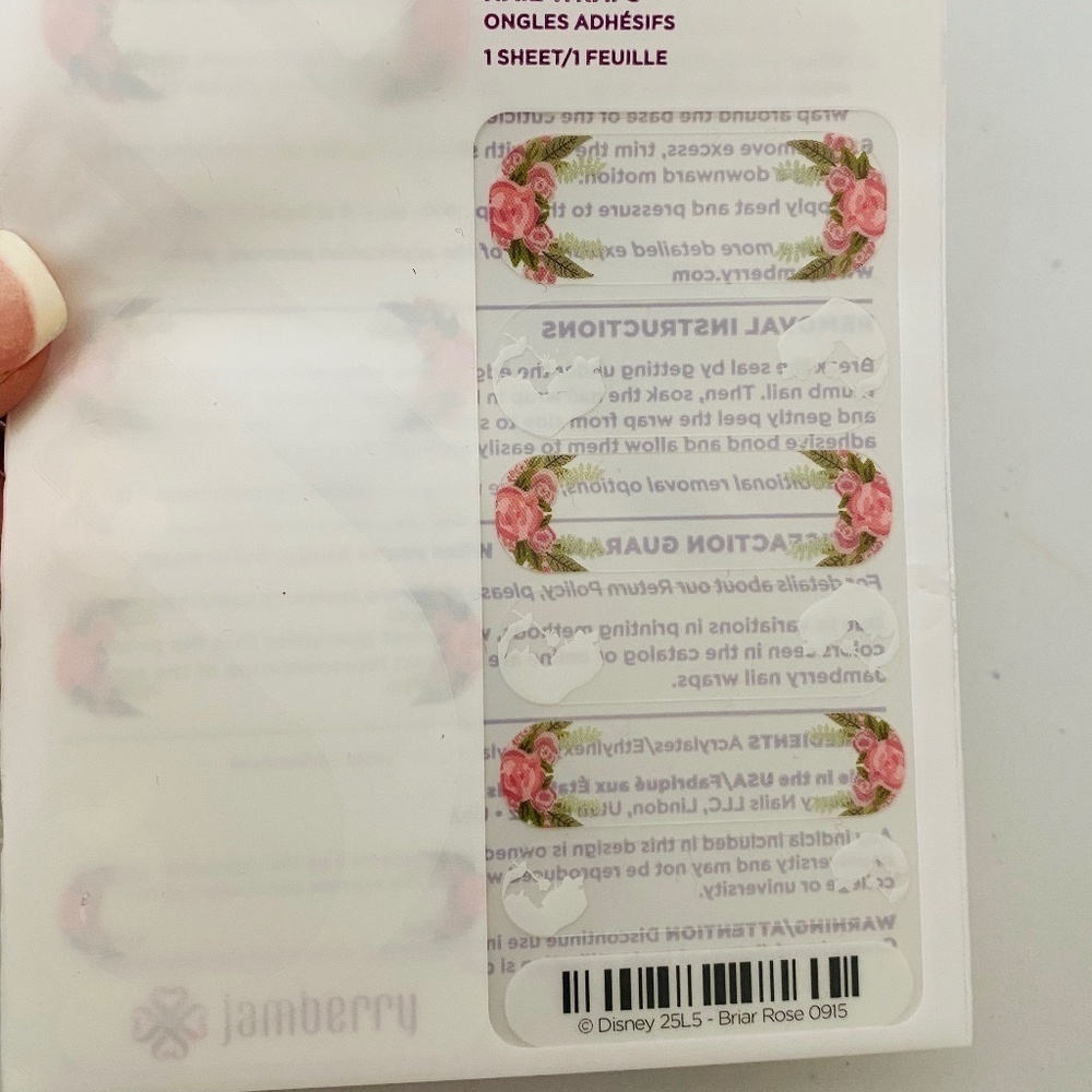 🆕 Jamberry Disney Sleeping Beauty BRIAR ROSE Full Sheet Nail Wraps - Picture 2 of 4
